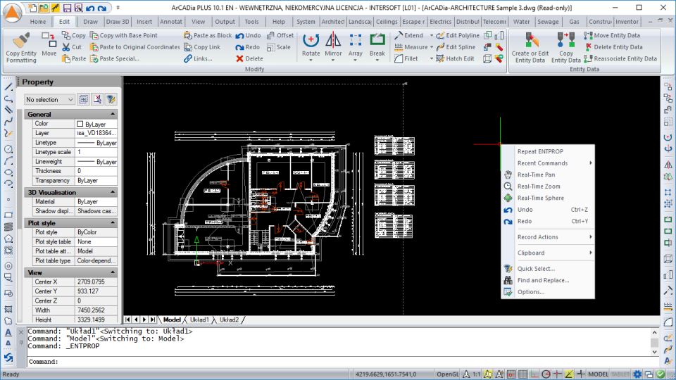 screenshot of ArCADiasoft CAD software